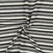 Tissu façon crochet noir et crème