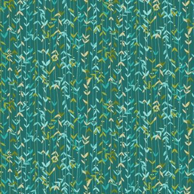 Tissu MAKOWER HIKARI HIKARI 2519 T -leaf-stripe-teal