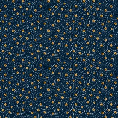 Tissu MAKOWER INDIGO CHEDDAR 1141-B
