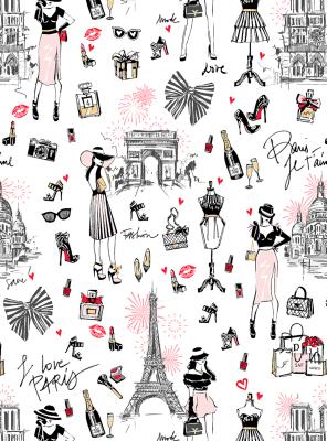 Tissu Percale I Love Paris