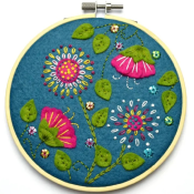 Kit à Broder " Fleurs tropicales" de Corinne Lapierre