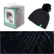 Kit Crochet Bonnet Pompon Rico Design NOIR
