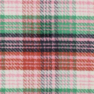 Tissu Brushed Checks Rose