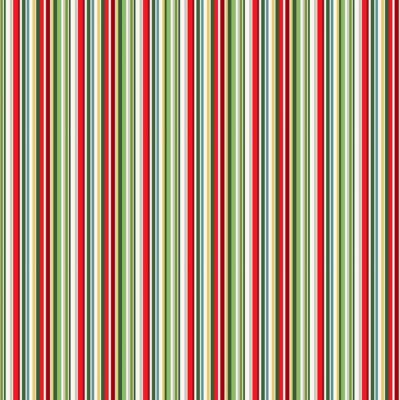 Tissu MAKOWER Christmas Festive Stripes