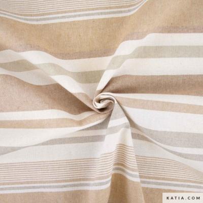 Toile CANVAS coton recyclé Rayures sable