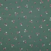 Tissu Velours côtelé Babycord Flowers Glitter Vert