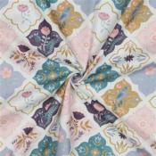 Tissu coton popeline digitale birds and flowers