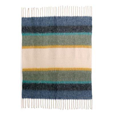 Plaid Vivaraise Isabel recyclé Rayé Mousse