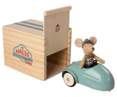 Voiture Vintage Bleue et Garage pour souris Maileg