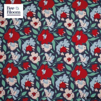 Tissu Bee Bloom – Rouge pivoine  La Droguerie 