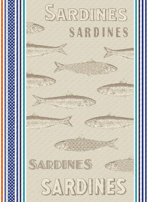 Torchon Coton jacquard Sardines