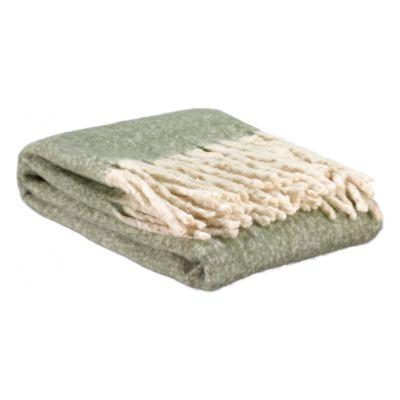 Plaid Vivaraise Isabel recyclé VERT DE GRIS UNI 