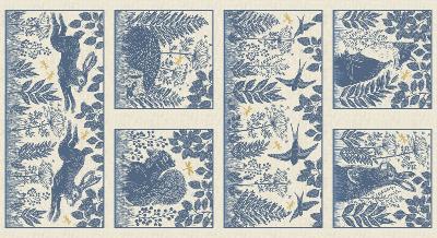 Tissu MAKOWER HEDGEROW PANNEAU BLEU