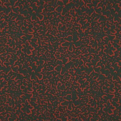 Tissu Popeline Wild FlowerOrange fond noir