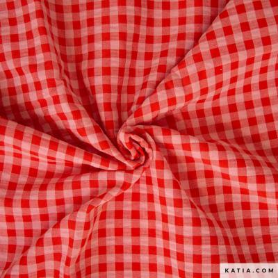 Tissu Vichy Gingham Little Red & Pink