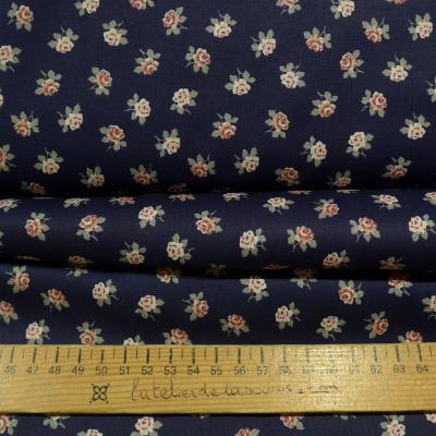 Tissu POPPY Romantic Flowers Marine
